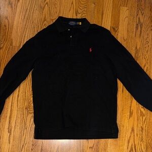 Polo by Ralph Lauren Men's Black Long Sleeve Polo large